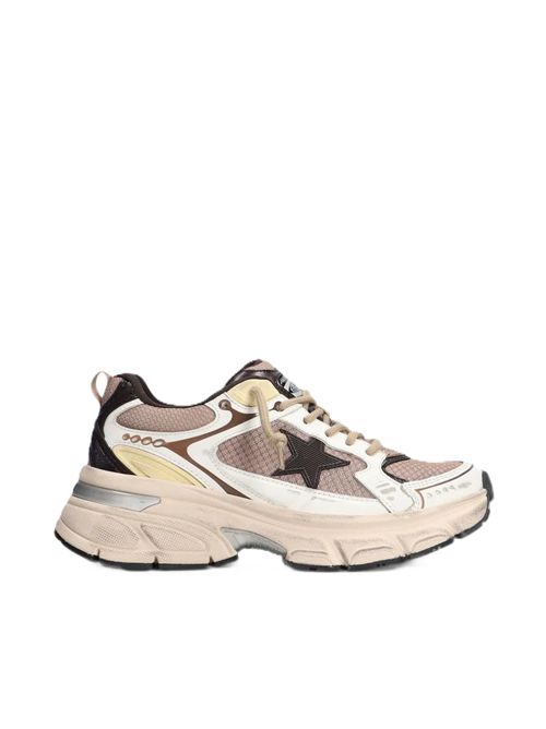 lightstar mesh upper and heel leather toe and spur tpu star Golden Goose | GWF00724.F008466.10550WHITE/BEIGE/BROWN